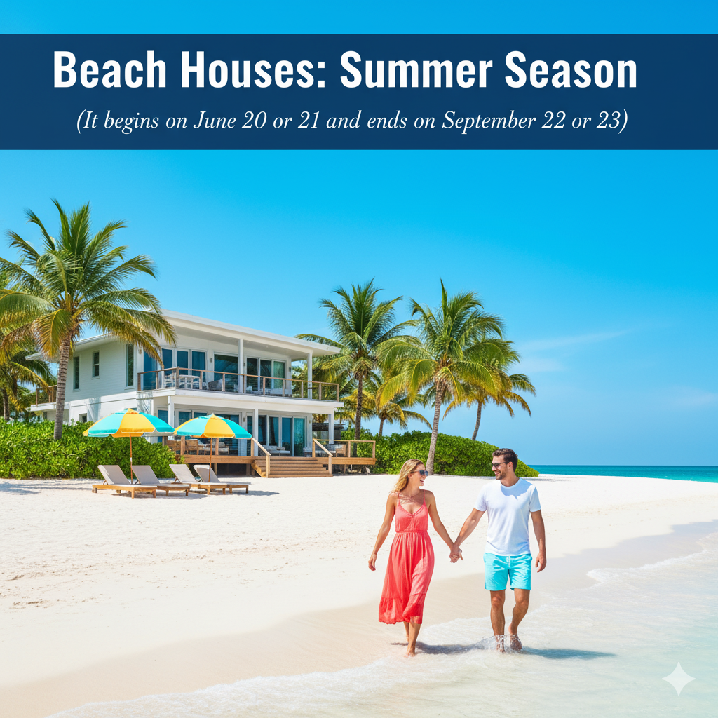 Beach Houses: Summer season (It begins on June 21 and ends on September 22 or 23).