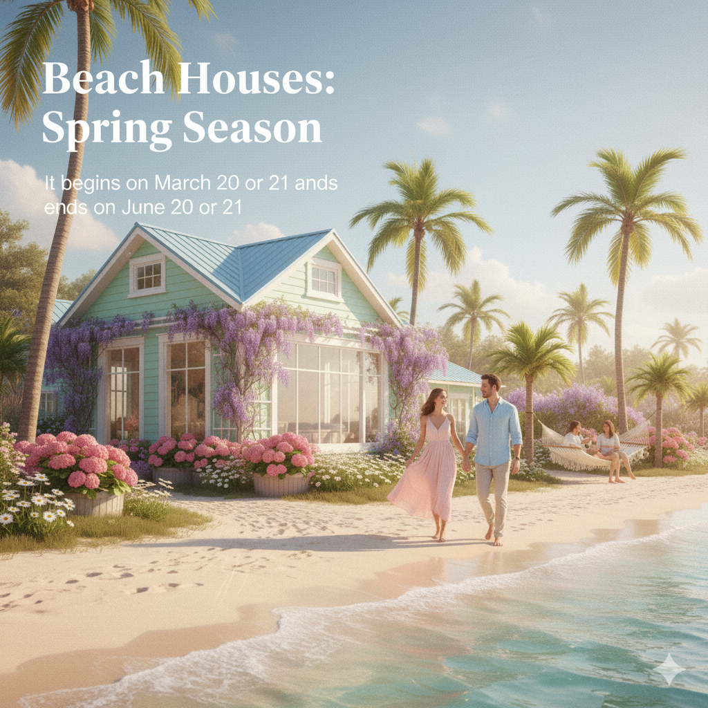 Beach Houses: Spring season (It begins on March 20 or 21 and ends on June 20 or 21).