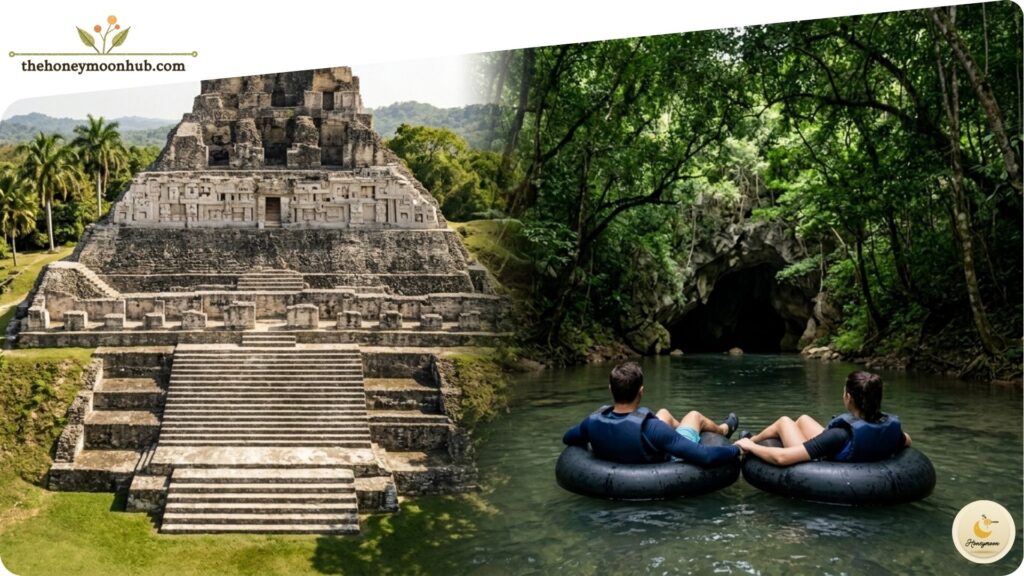 Inland Xunantunich Maya Temple + river tubing