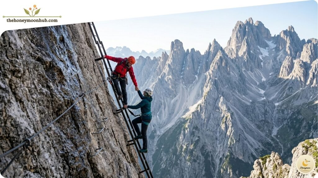 Italian Dolomites Via Ferrata Routes for Mixed-Ability Couples Adventure Honeymoon Ideas